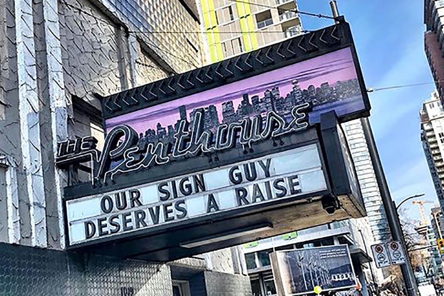 the penthouse vancouver sign