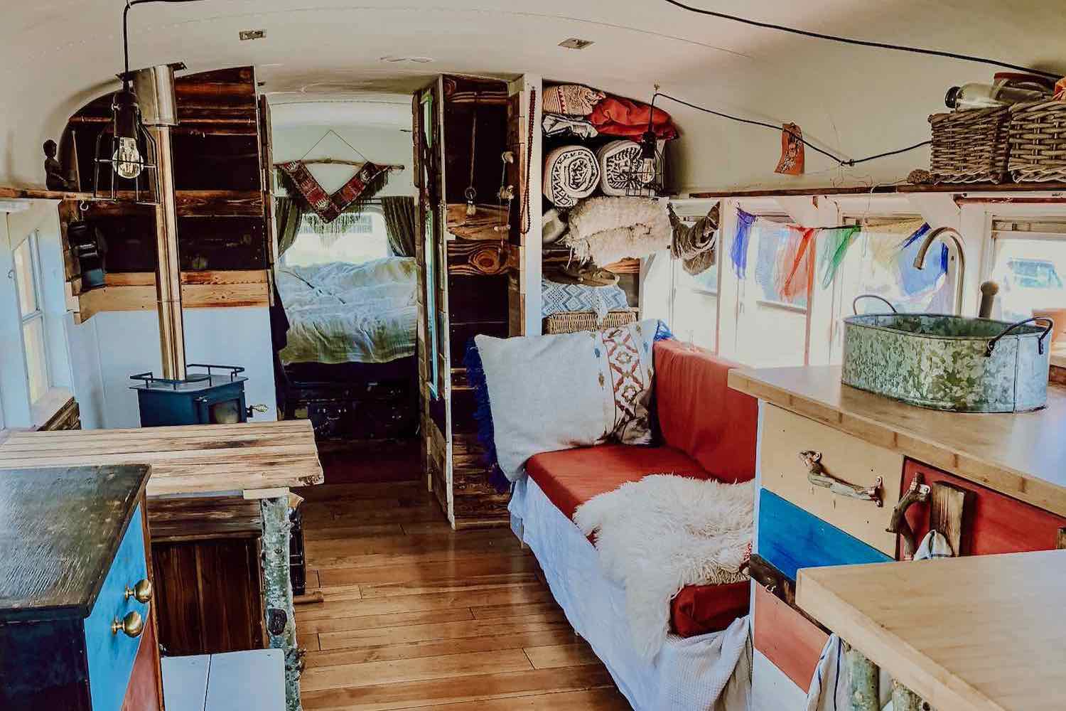school bus airbnb