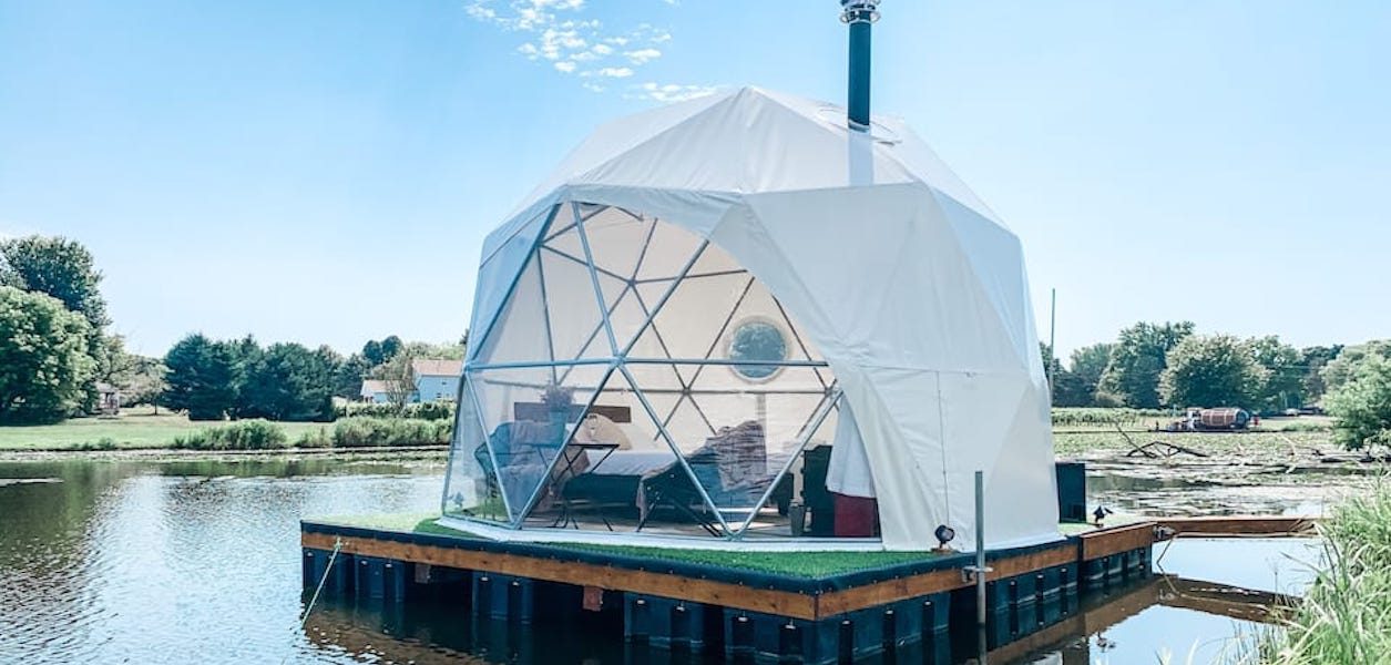 floating geodesic dome