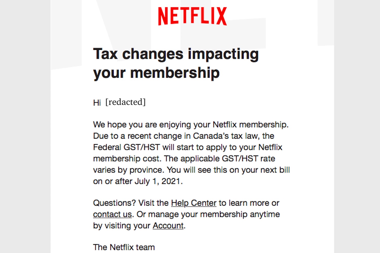 Netflix tax