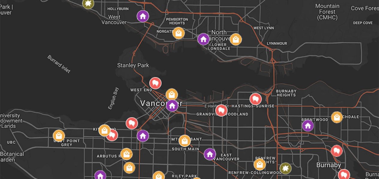 vancouver trick or treat halloween decoration map