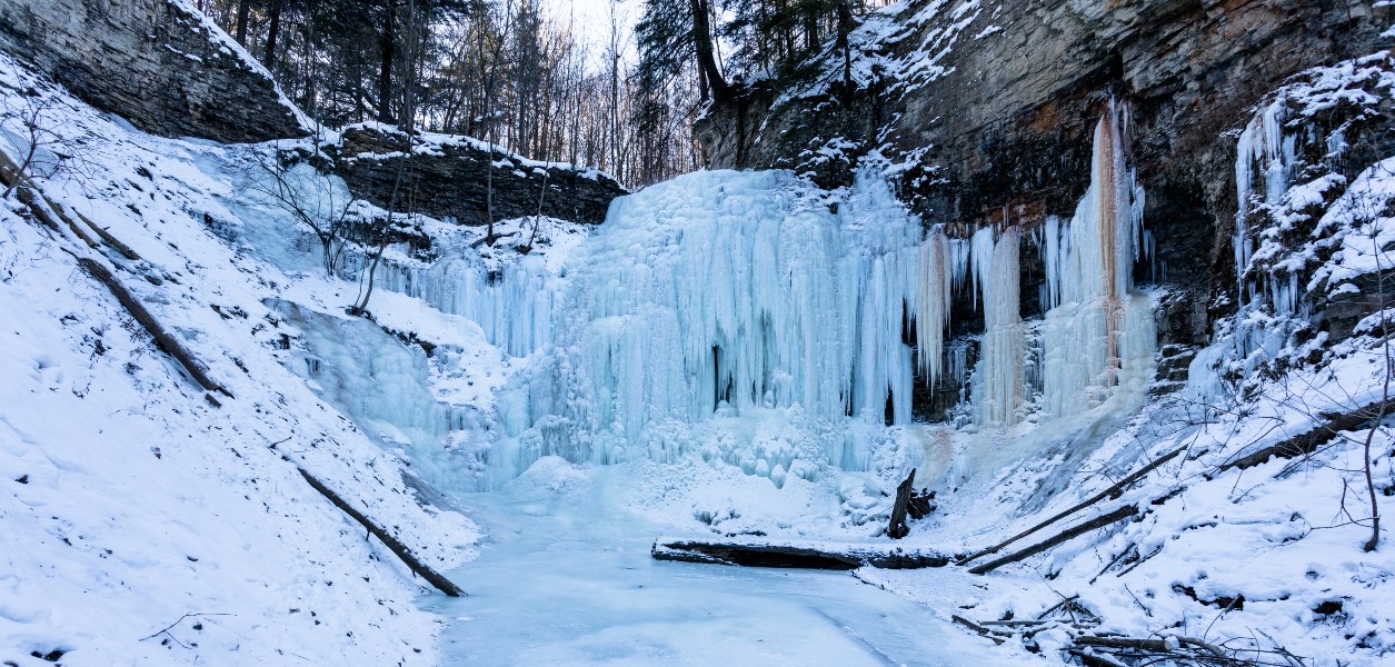 frozen waterfall near toronto