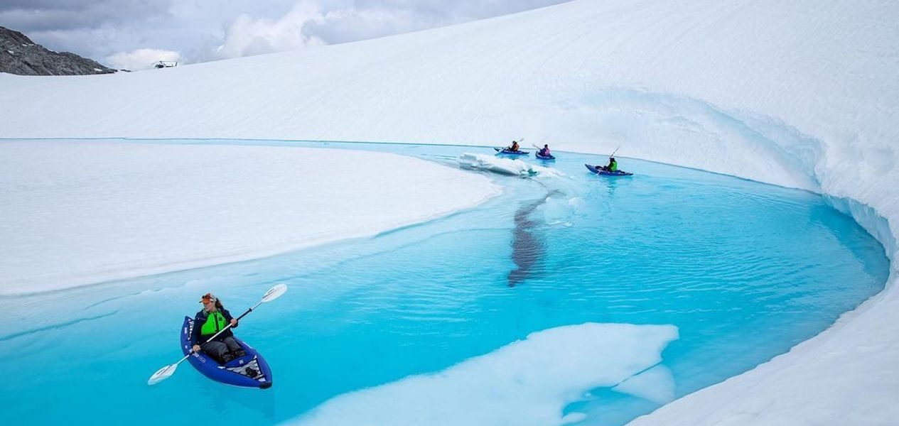 glacial kayaking bc compass heli tours