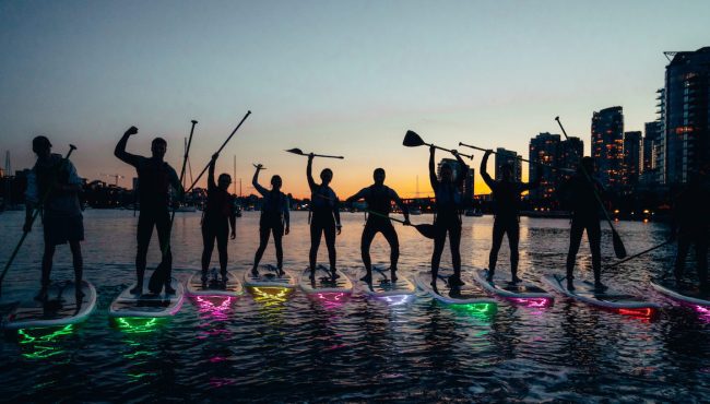 vancouver glow in the dark paddle boards