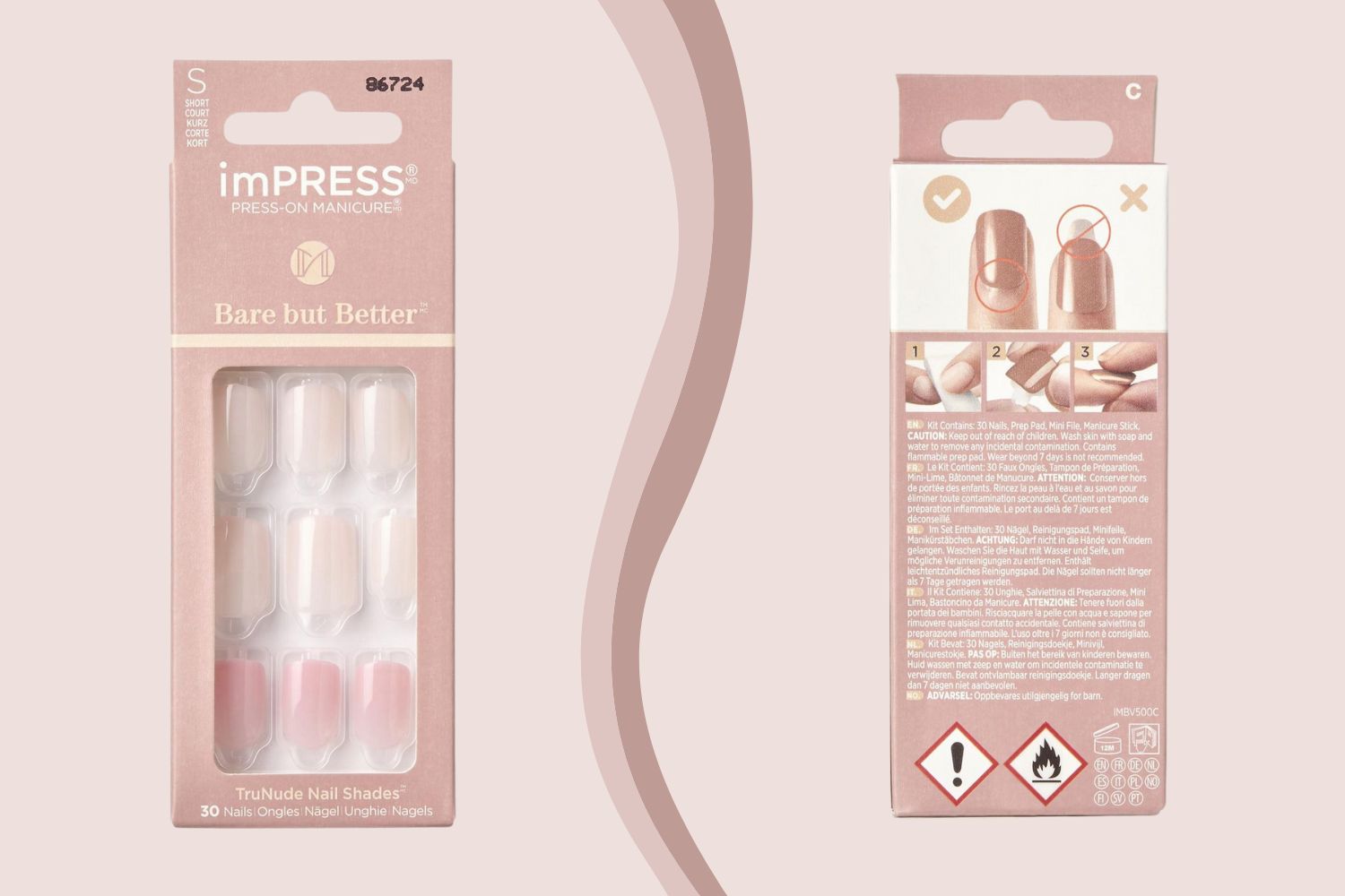 KISS imPRESS Bare but Better Press-on Manicure, viral beauty products