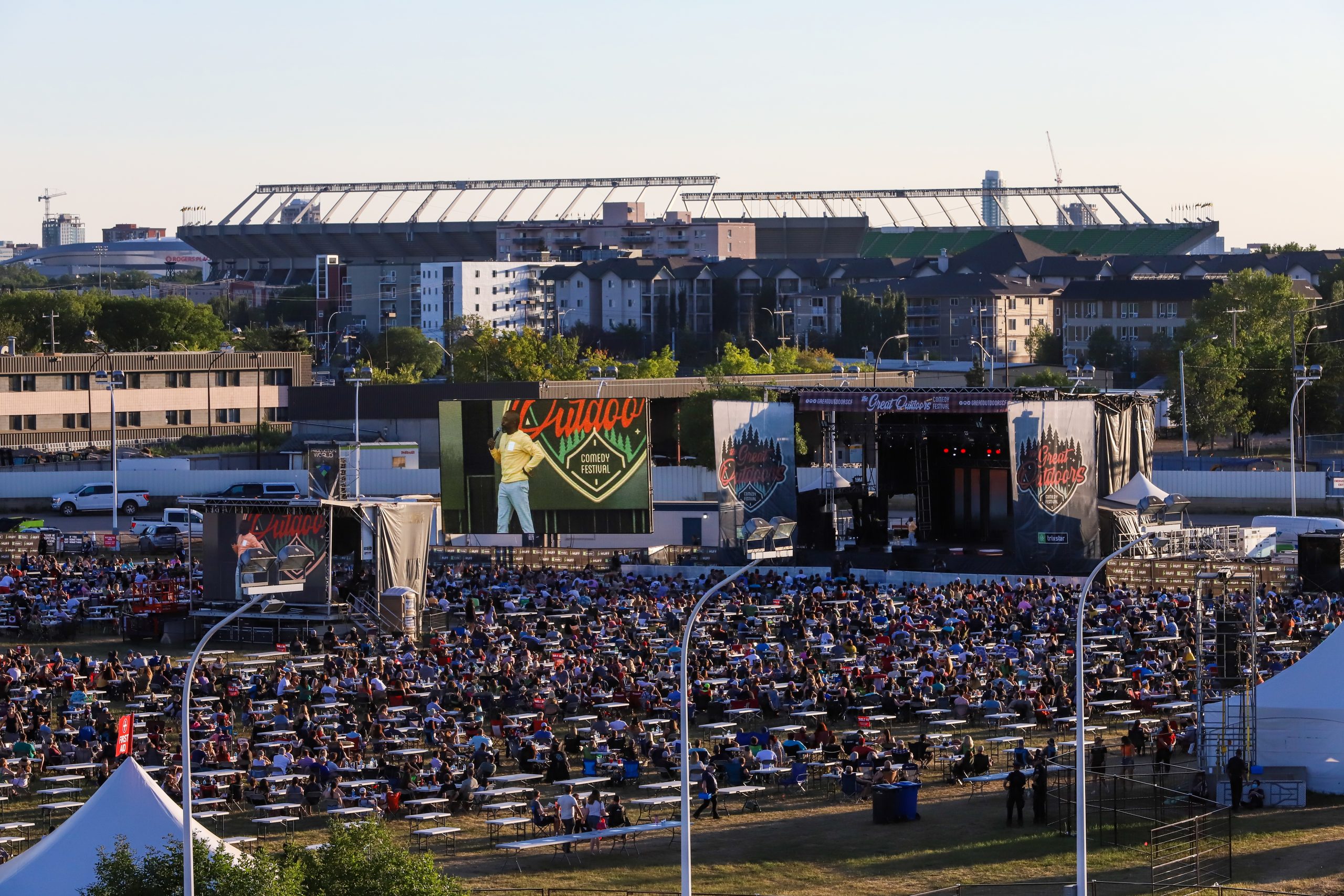 Explore Edmonton - Wide shot of The Great Outdoors Comedy Festival