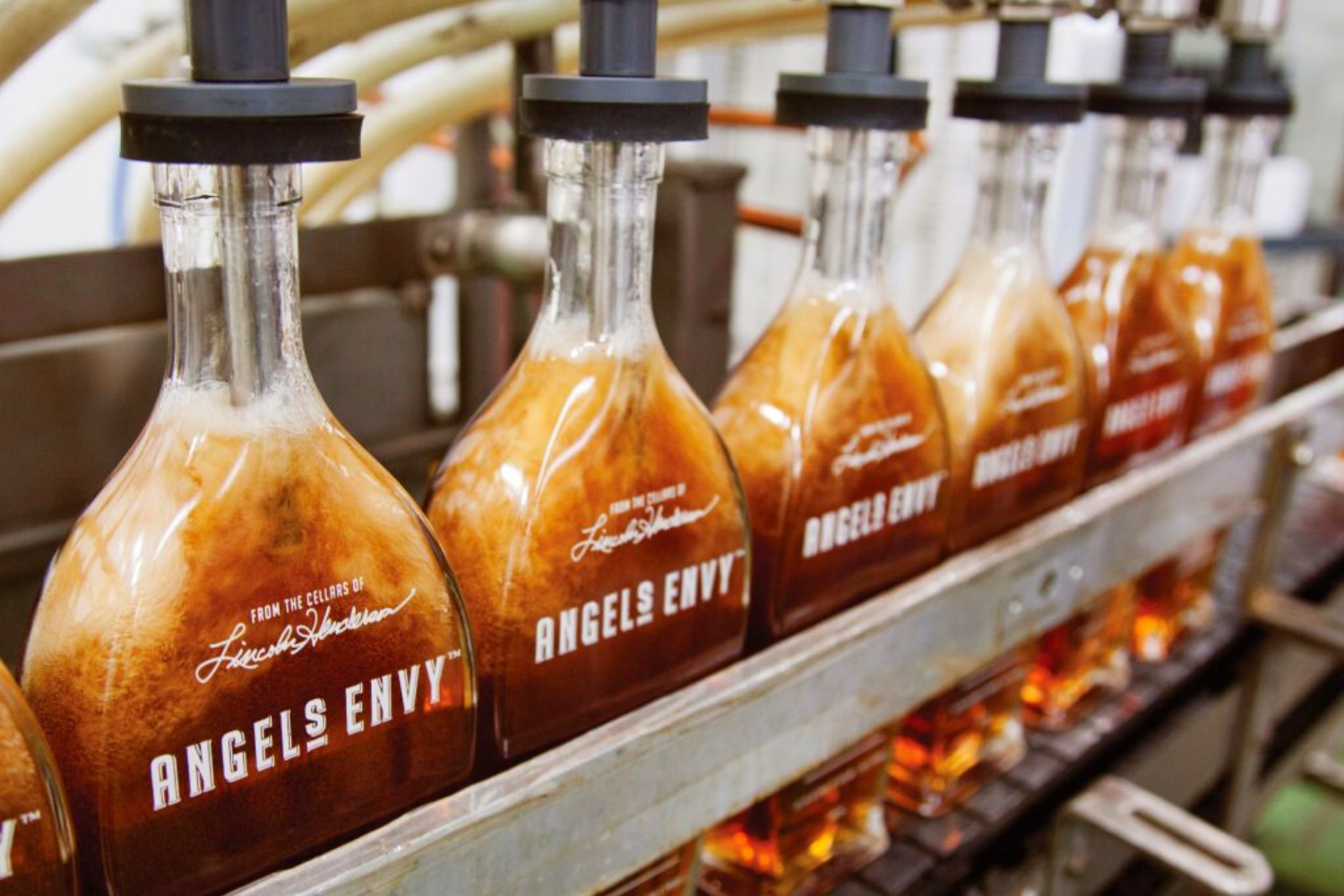 Bourbon Bottles being filled up