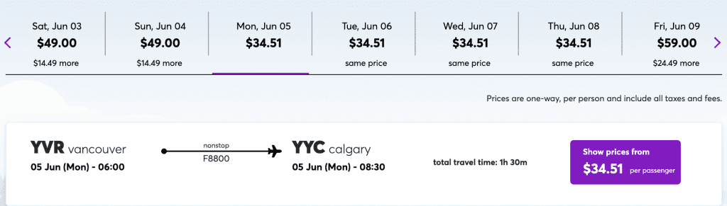 flights from vancouver