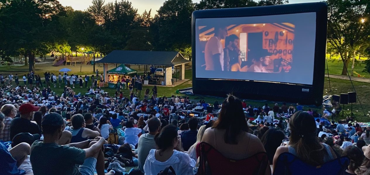 free outdoor movies at Evergreen Brick Works